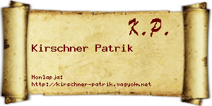 Kirschner Patrik névjegykártya